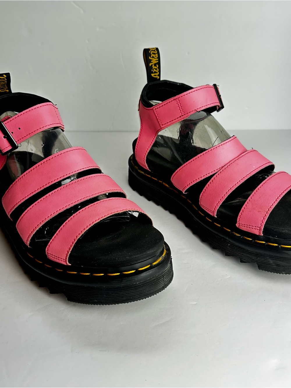 Dr. Martens Blaire Platform Sandals Women's Size 9 UK 7 EU 41 Pink Buckle Strap